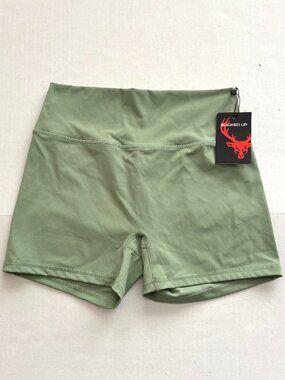 NWT Bucked Up 4" Biker Shorts Kashmir Green/Silver Size XL